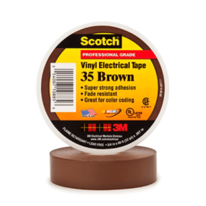 3M Scotch® Vinyl Color Coding Electrical Tape 35, 34 in x 66 ft, Brown 500x500