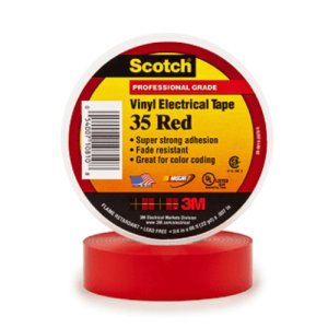 3M Scotch® Vinyl Color Coding Electrical Tape 35, 34 in x 66 ft, Red_1 500x500